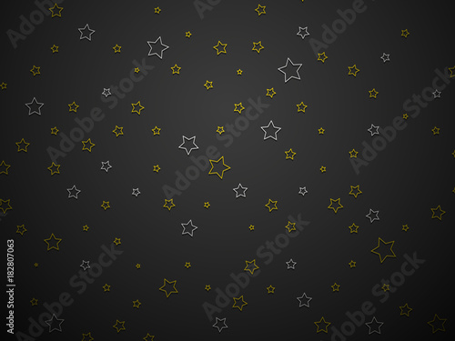 silver and gold stars on black background