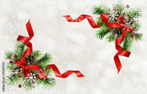 Christmas frame withsnowfla...