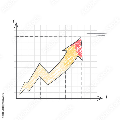 Line Graph Representing Data Vector Illustration