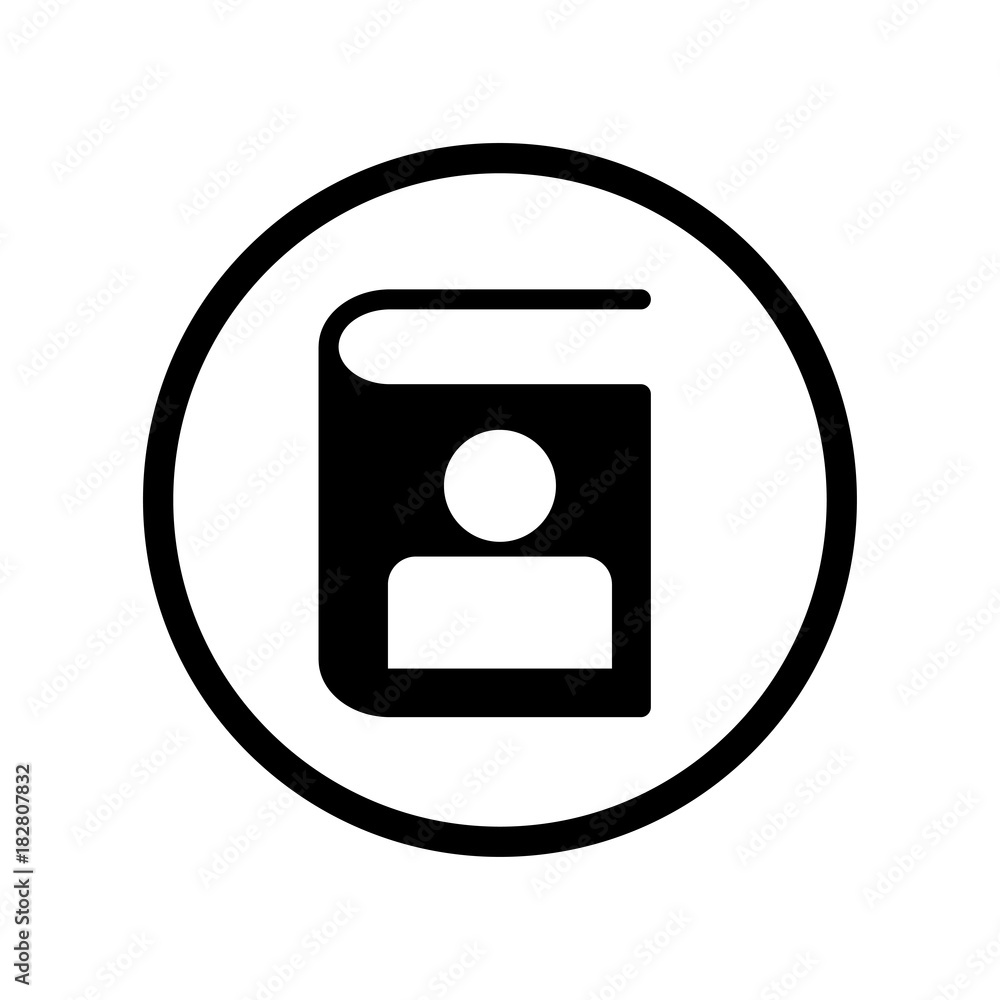 Vector of Address Phone book icon in Circle line - vector iconic design Vector of Address Phone book icon in Circle line - vector iconic design