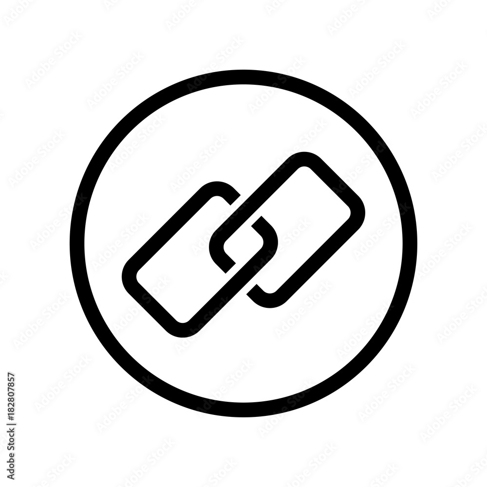 Vector of Link book icon in Circle line - vector iconic design Vector of Link book icon in Circle line - vector iconic design