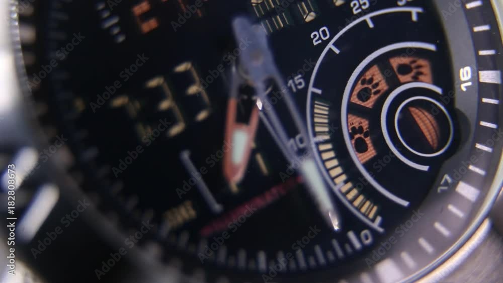 Macro close up of a tactical digital watch face functioning
Macro close up of a tactical digital watch face functioning