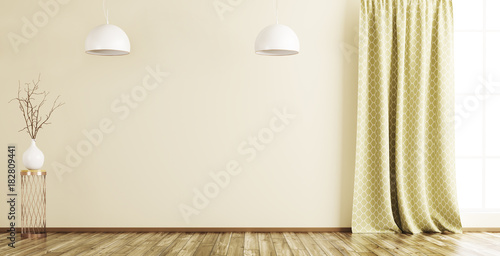 Interior of empty room background 3d render