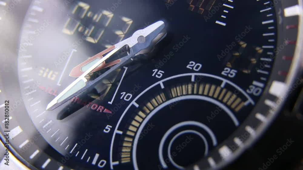 Macro close up of a tactical digital watch face functioning
Macro close up of a tactical digital watch face functioning