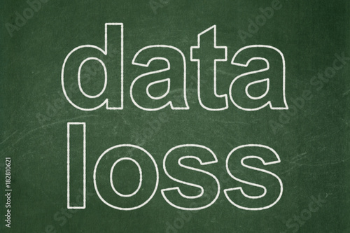 Information concept: text Data Loss on Green chalkboard background