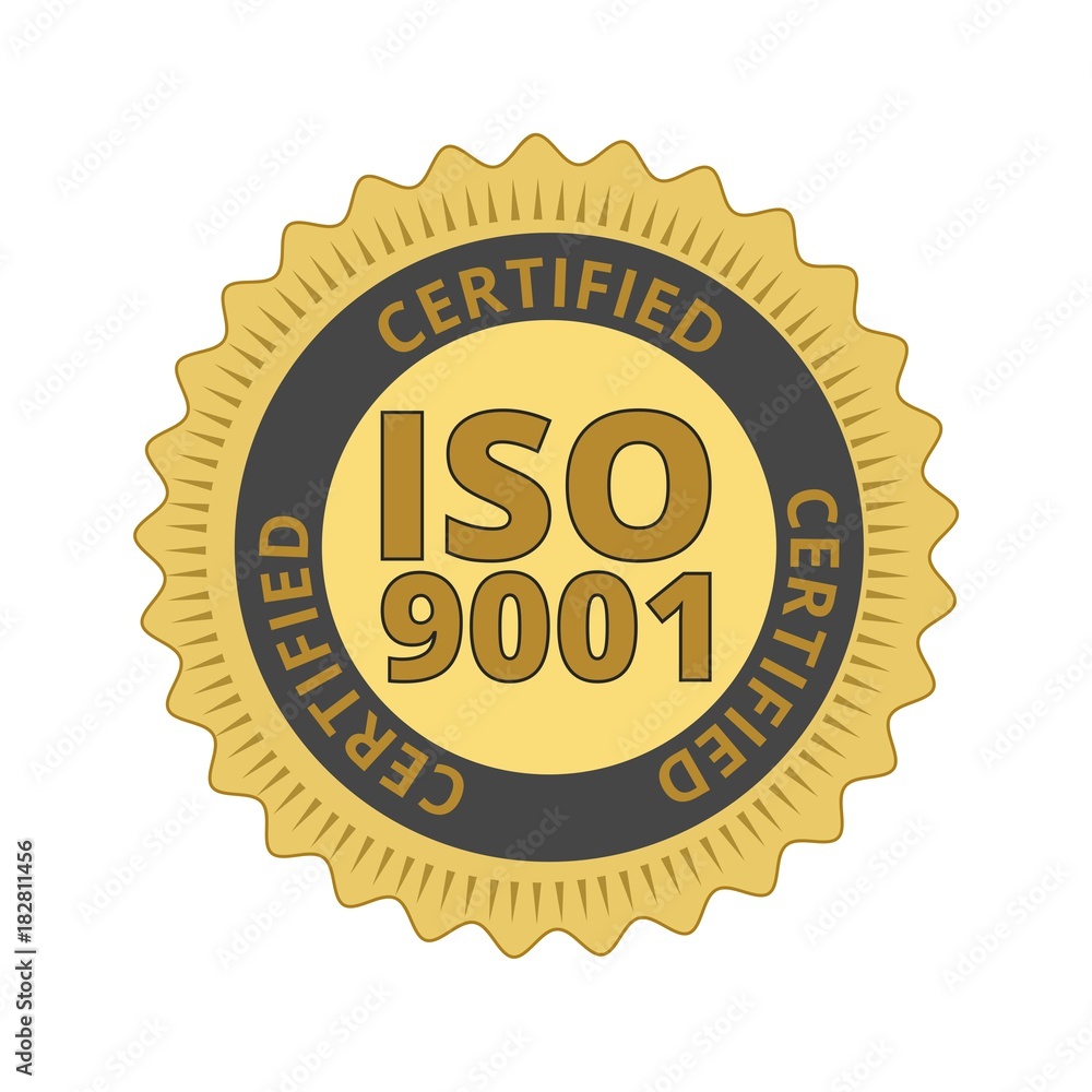 Fototapeta premium ISO 9001 certified sign icon 