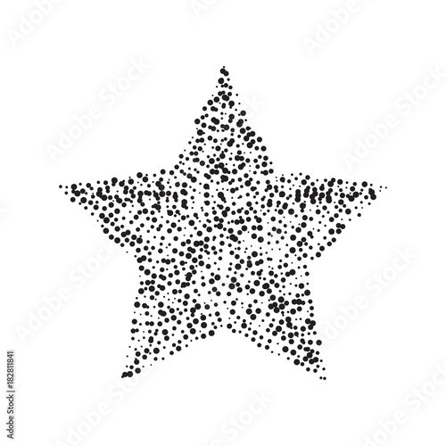 Dotted star vector illustration. Black star on white background