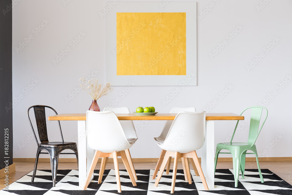 Fototapeta premium Chairs on carpet in estate