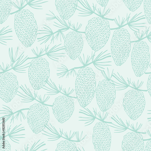 Seamless pattern with fir branches.Christmas and New Year background. Vector illustration.
