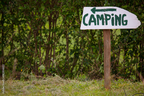 A Hand Painted Camping Sign