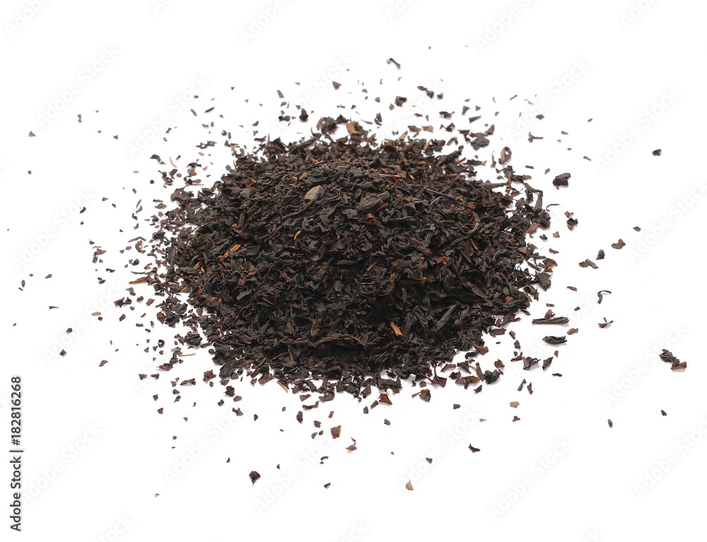 Black tea leaves isolated on white background Black tea leaves isolated on white background