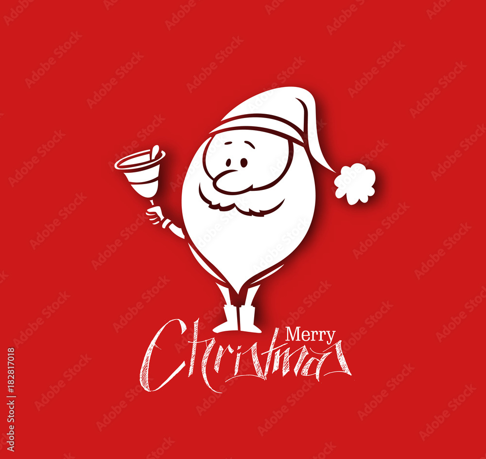 Santa Claus is Ringing Bell Christmas background, vector illustration. Santa Claus is Ringing Bell Christmas background, vector illustration.
