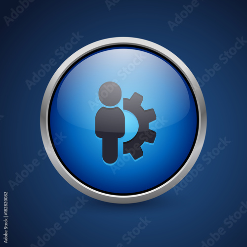 Push Button - Dark Blue Web Icon