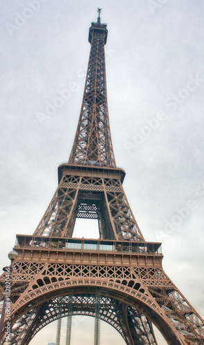 The Eiffel Tower on a cloudy winter day - Paris