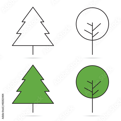 Pine Tree set illustration