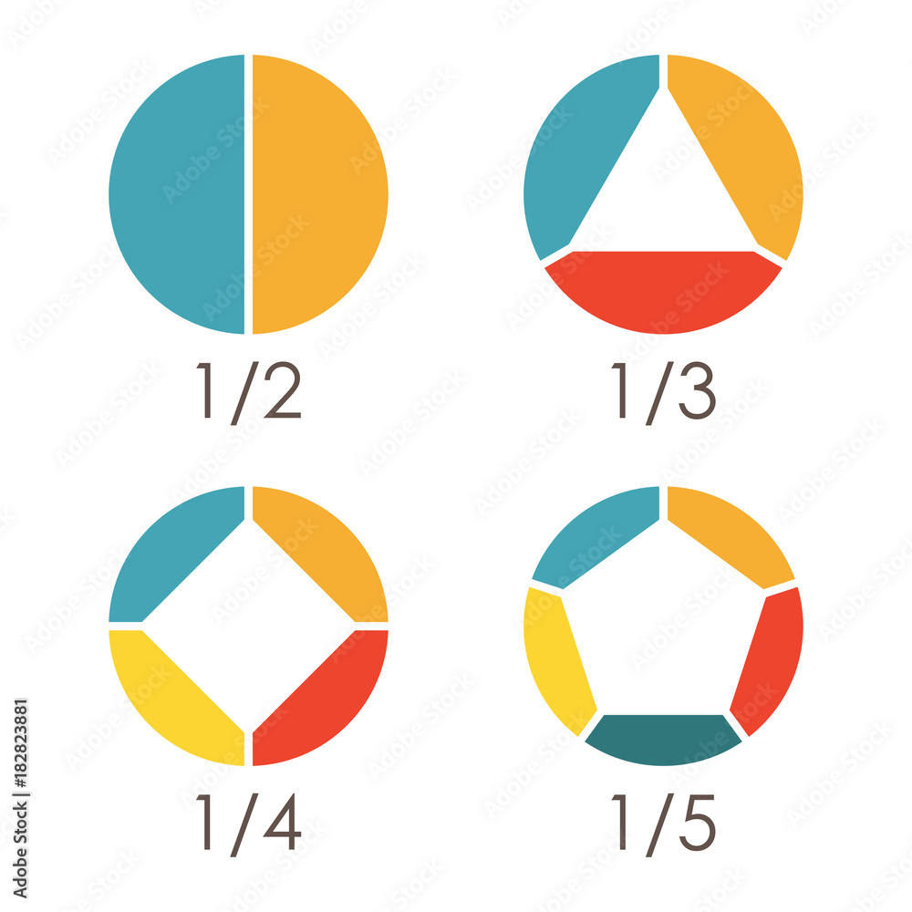 Circular diagram set. Pie chart template. Circle infographics concept