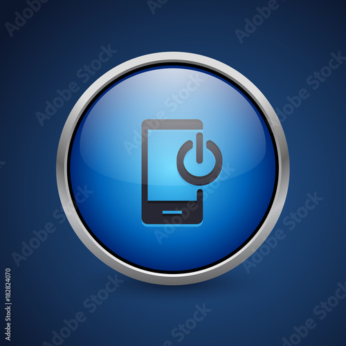 Push Button - Dark Blue Web Icon