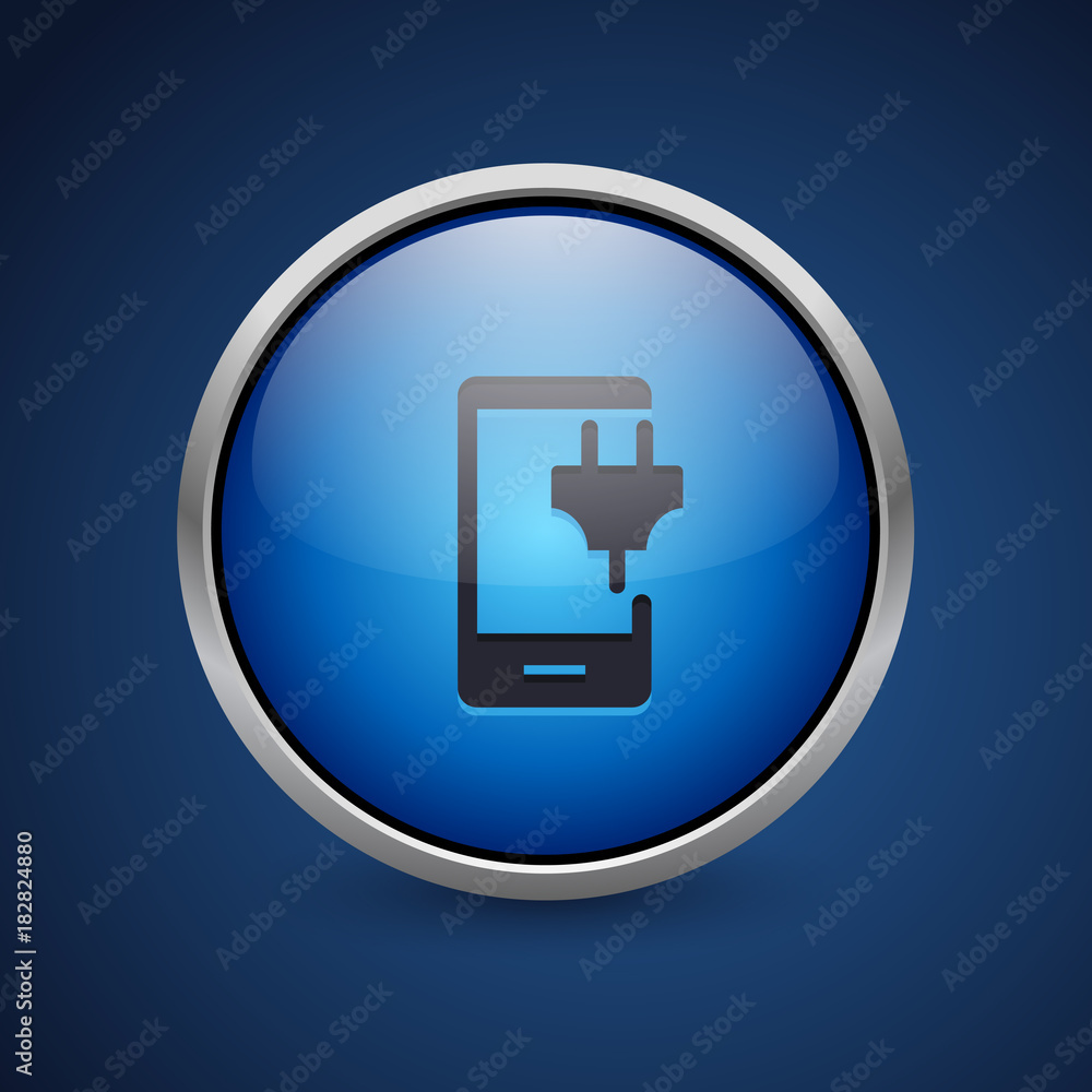 Push Button - Dark Blue Web Icon Push Button - Dark Blue Web Icon