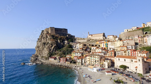 Fototapeta Naklejka Na Ścianę i Meble -  Aerial view of Scilla coastline in Calabria, Italy