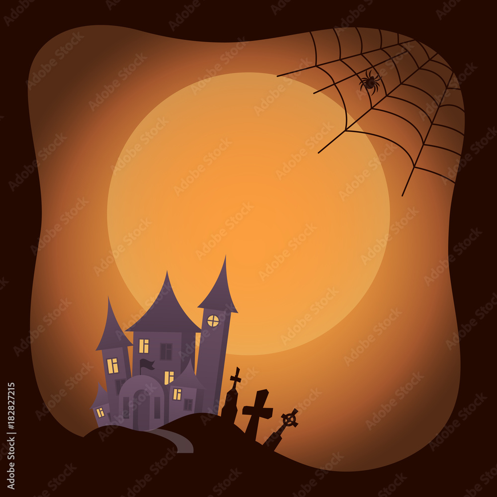 Halloween Traditional Image on Vector Illustration