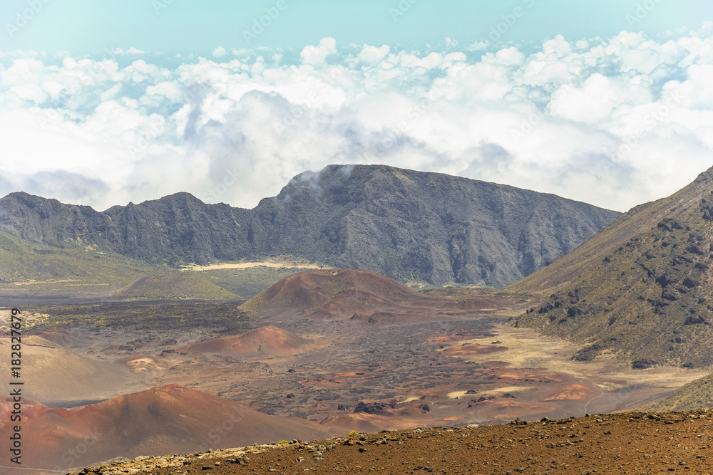 View on crater on top of Haleakala volcano, Maui