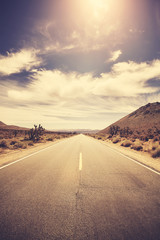Keuken achterwand Beige Amerikaanse weg bij zonsondergang vintage  © MaciejBledowski