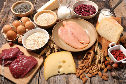 selection of food high in protein