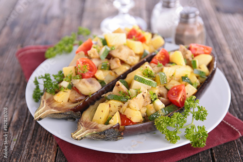 baked eggplant with vegetable