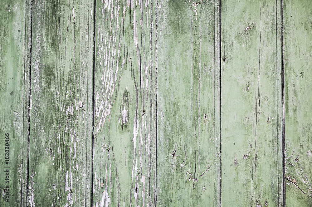 Arrière plan bois peinture verte usée