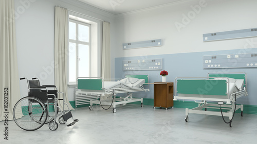 Zweibettzimmer im Krankenhaus oder Pflegeheim