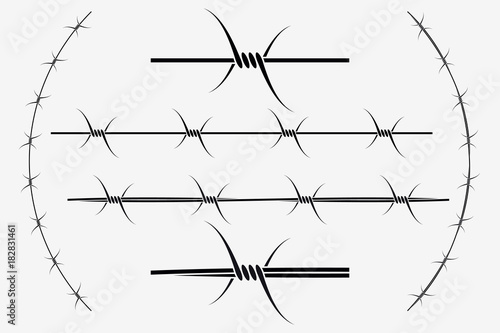 Vector Seamless Silhouette of Barbed Wire