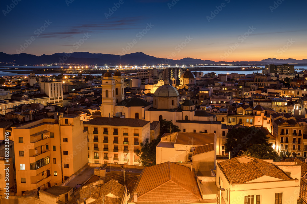 Architecture of Cagliari in Sardinia. Very popular place to visit in Italy