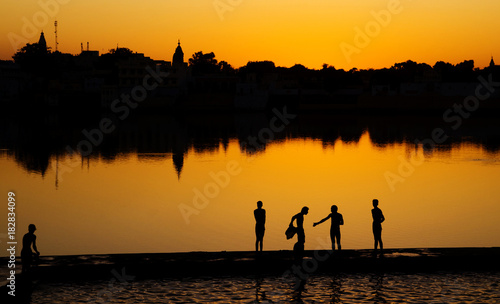 Wallpaper Mural Indigenous Indian Boys Washing By The Lake Torontodigital.ca