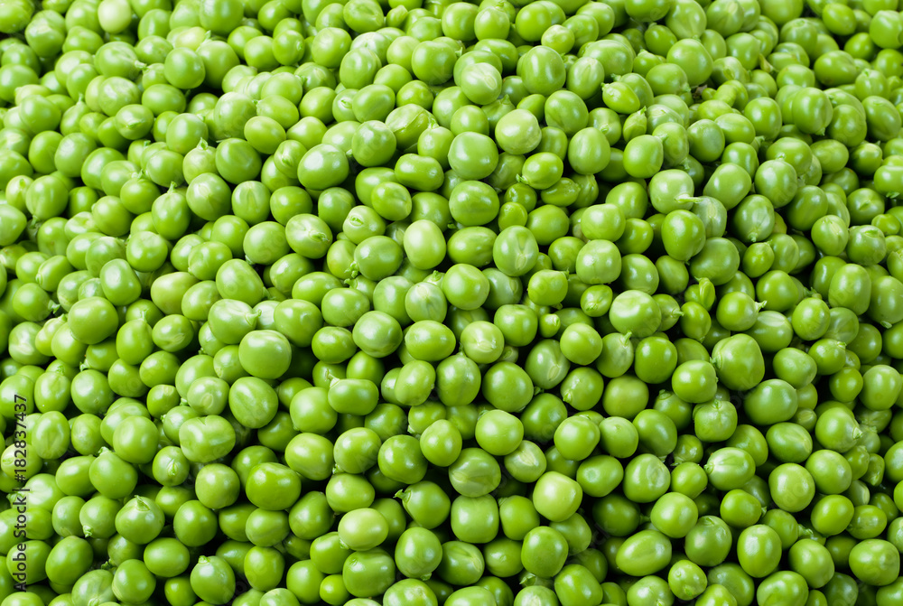 Green Peas. Peas background. Vegetable background. Top view.