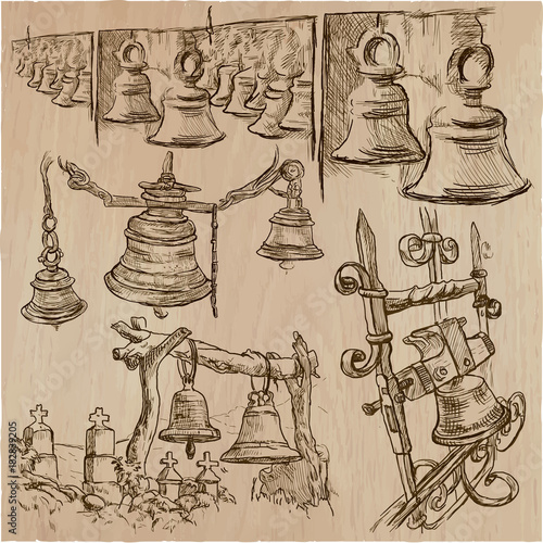 bells - an hand drawn vector pack, freehand sketchiing