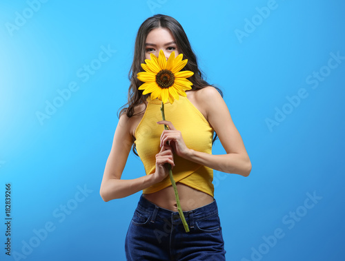 Beautiful hipster girl with...