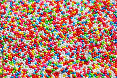 close up of colorful sprinkle for topping ice cream and cake