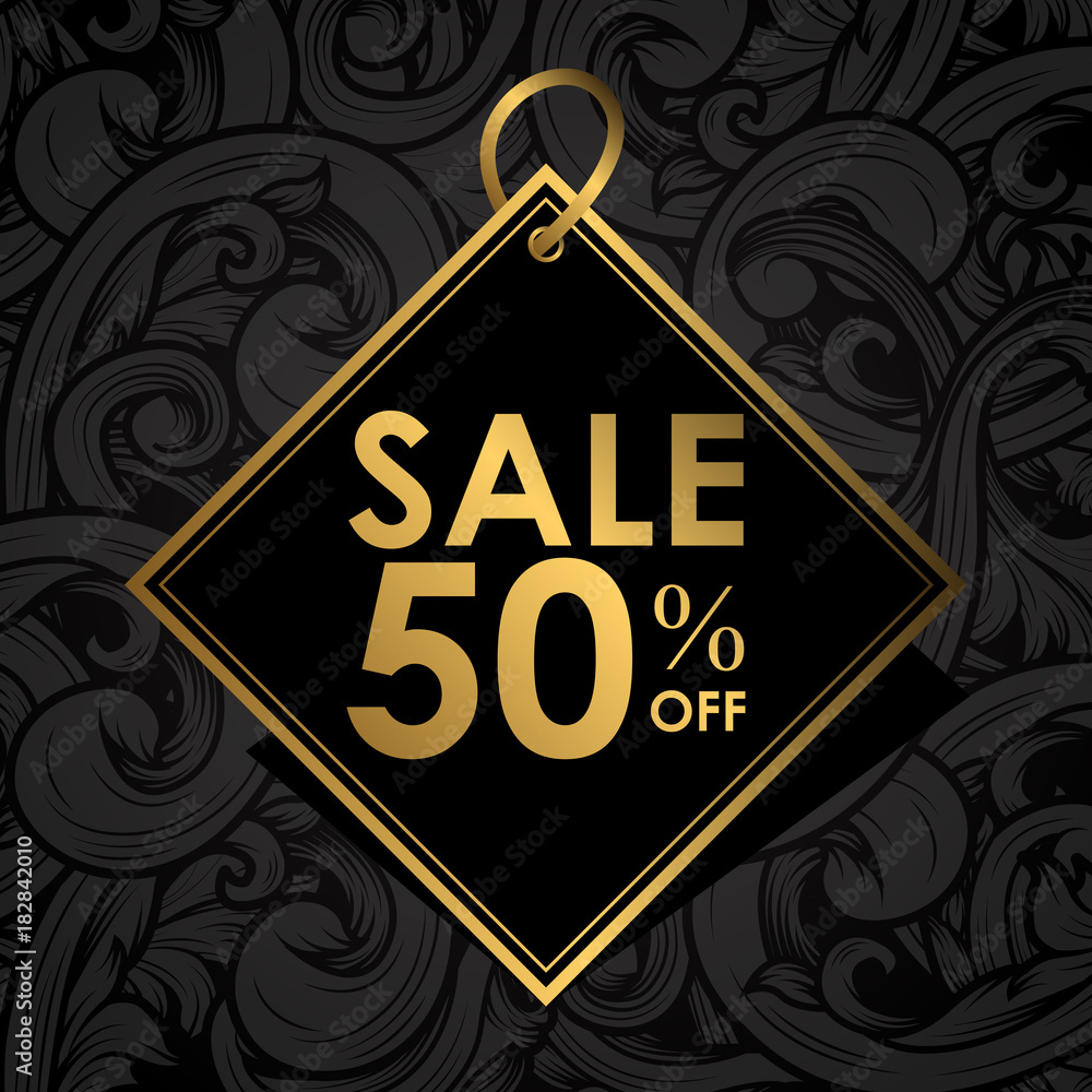 Sale Promo with Gold and Black Background Sale Promo with Gold and Black Background