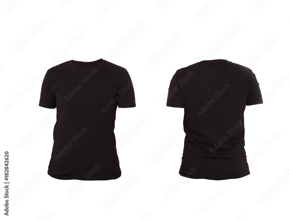 T-shirt template. Front and back view. Mock up isolated on white ...