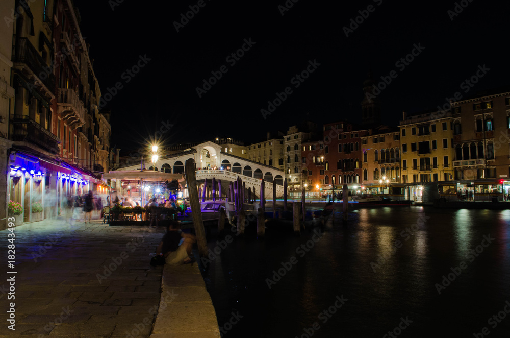 Rialto Brücke Venedig Nacht
