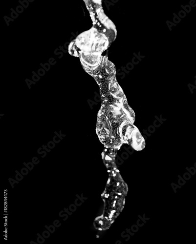 Water jet black background