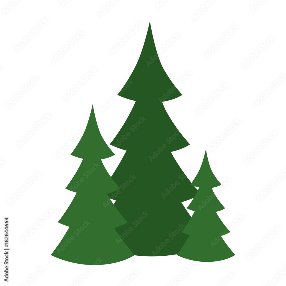 pine forest scene icon vector illustration design