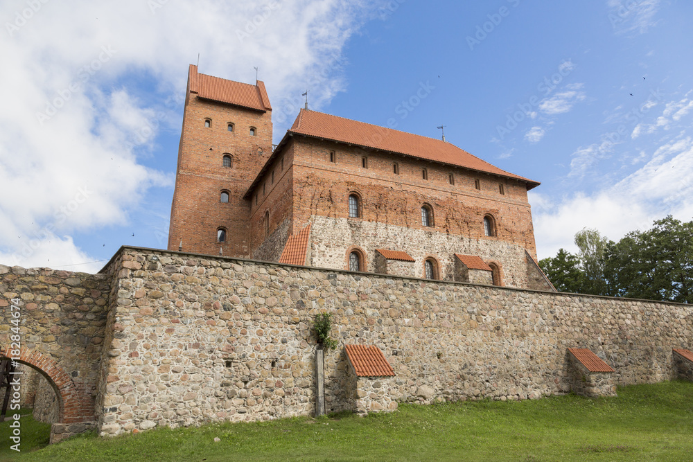 Outside part of Trakai Castle at the day time near Vilnius in Lithuania