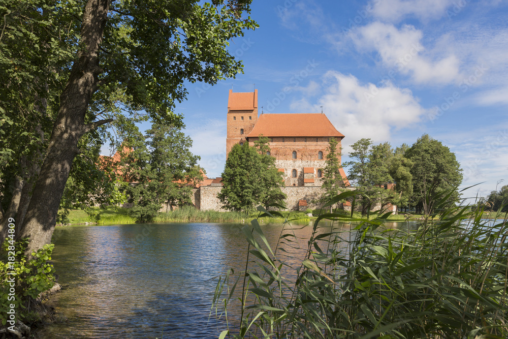 Trakai Castle, on an island on Lake Galve, in Lithuania