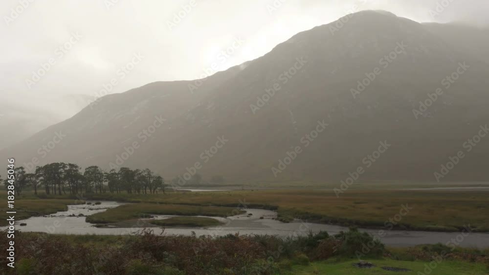 Lake and River in Glen Etive in Scotland in Autumn Lake and River in Glen Etive in Scotland in Autumn