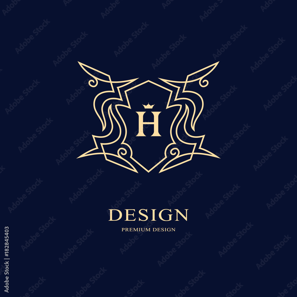 Line graphics monogram. Elegant art logo design. Letter H. Graceful template. Business sign, identity for Restaurant, Royalty, Boutique, Cafe, Hotel, Heraldic, Jewelry, Fashion. Vector elements Line graphics monogram. Elegant art logo design. Letter H. Graceful template. Business sign, identity for Restaurant, Royalty, Boutique, Cafe, Hotel, Heraldic, Jewelry, Fashion. Vector elements