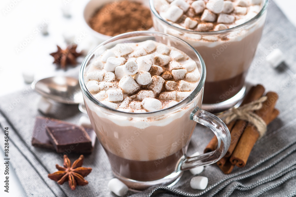 Hot chocolate or cocoa with marshmallow. Hot chocolate or cocoa with marshmallow.