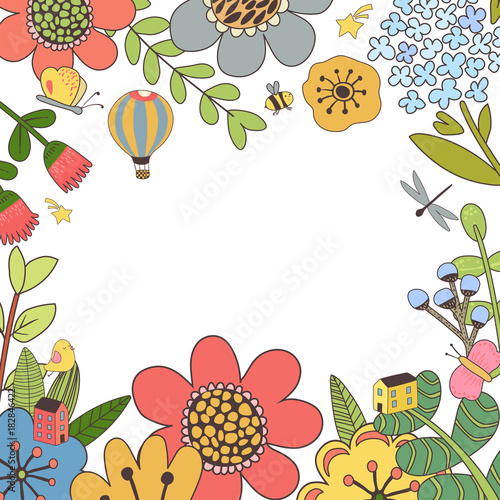 Botanical floral frame