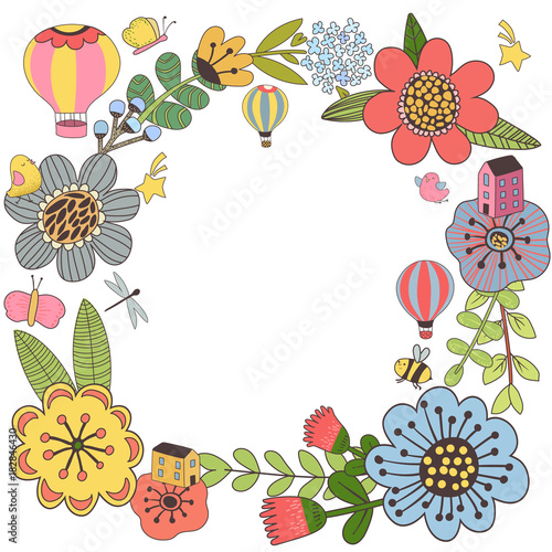 Botanical floral frame