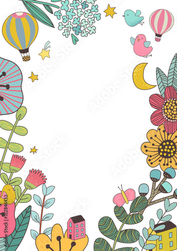 Botanical floral frame